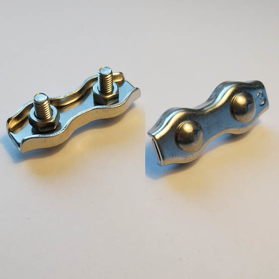 Kabelklem 4mm dubbel RVS (A4)